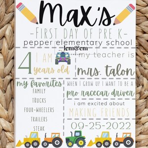 DIGITAL DOWNLOAD First Day of Pre-k Template School Sign - Etsy