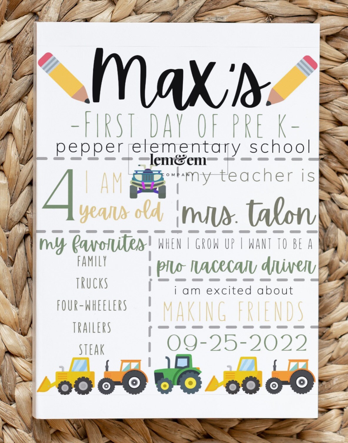 DIGITAL DOWNLOAD First Day of Pre-k Template School Sign - Etsy