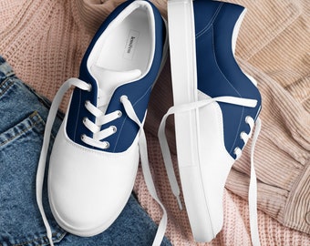 Navy & White Canvas Shoes, Shoes for Women, Navy Canvas Saddle Shoes, Trending Shoes for Women, Chic Shoes, Summer Shoes, Cute Canvas Shoes