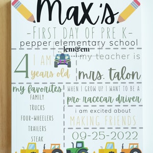 DIGITAL DOWNLOAD First Day of Pre-k Template School Sign - Etsy