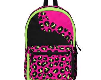 Trendy Cheetah Backpack, Neon Backpacks, Cheetah Print School Bag, Trending Backpacks, 2023 Backpacks, Back to School Backpacks, Cool School