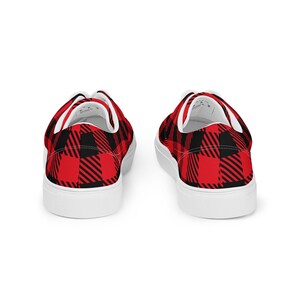 Black Tartan Plaid Canvas Shoes