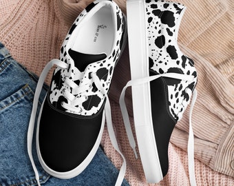 COW PRINT Canvas Shoes | Cow Saddle Shoes | Trendy Shoes for Women | Chic Shoes | Cute Canvas Shoes