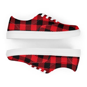 Red Plaid Canvas Shoes