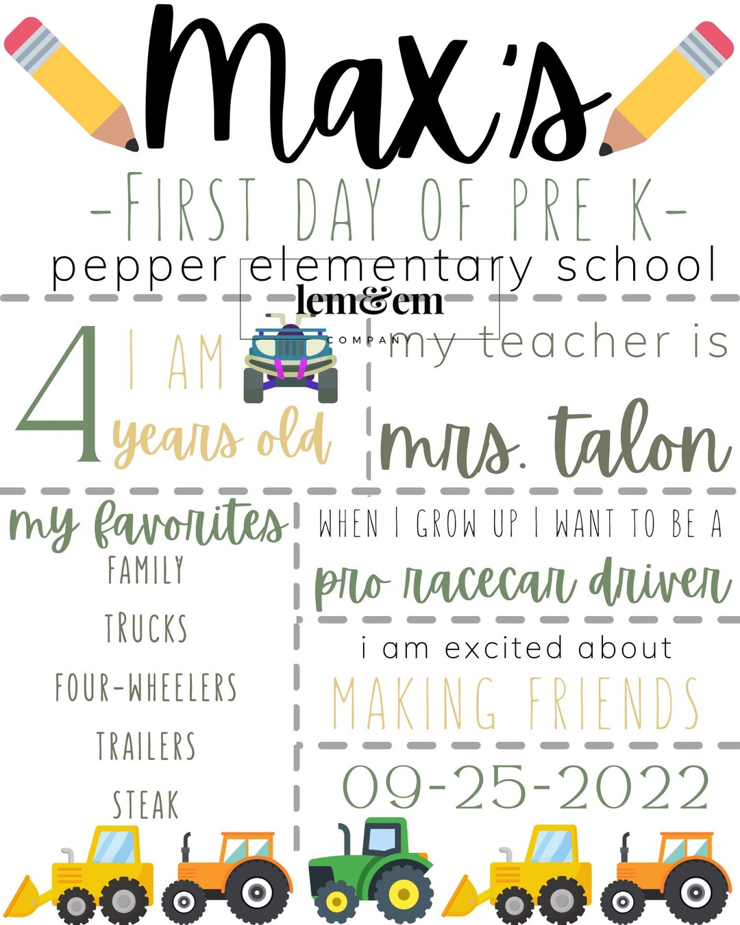 DIGITAL DOWNLOAD First Day of Pre-k Template School Sign - Etsy