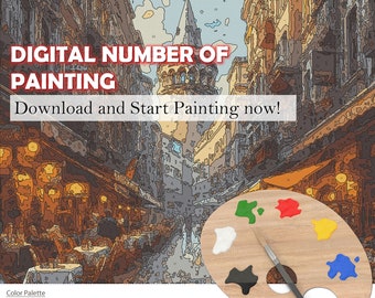 Paint by Numbers Galata Tower Themed, Digital Number of Painting Galata Tower, Paint by Number, Download Paint by Number and Paint Now.