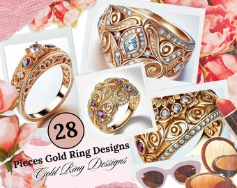 28 guldringsdesigner, färdiga ringdesigner, detaljer om guldringsdesigner.