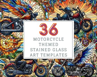 Digitalt papper med målat glas och motorcykeltema, utskrivbara texturer, utskrivbart scrapbookpapper, dagbokssidor