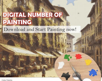 Paint by Numbers Istanbul Themed, Digital Number of Painting Istanbul, Paint by Number, Download Paint by Number and Paint Now.