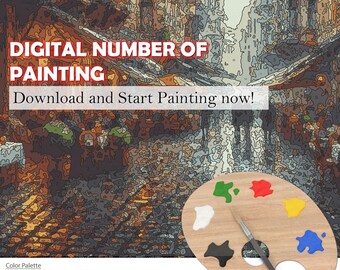 Paint by Numbers Paris Themed, Digital Number of Painting Istanbul, Paint by Number, Download Paint by Number and Paint Now.