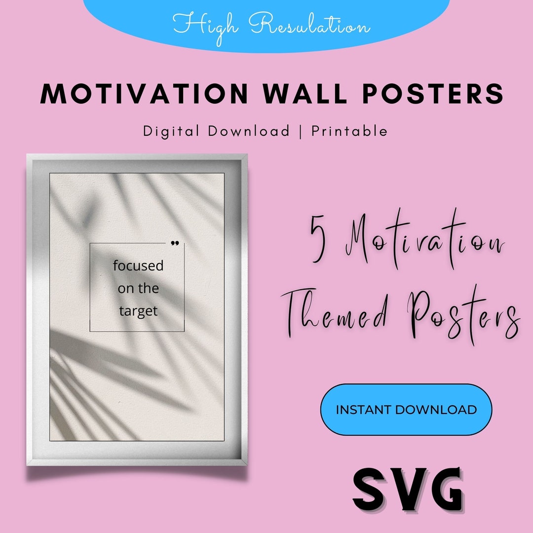 Motivational Wall Posters SVG Files Office Motivational Etsy
