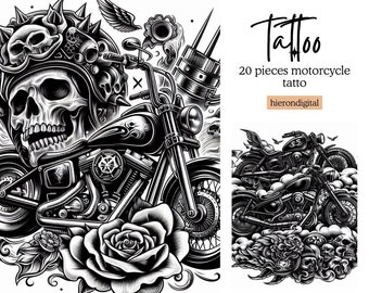 Motorcycle Tattoo Design, 20 Motorcycle Themed Professional Tattoo