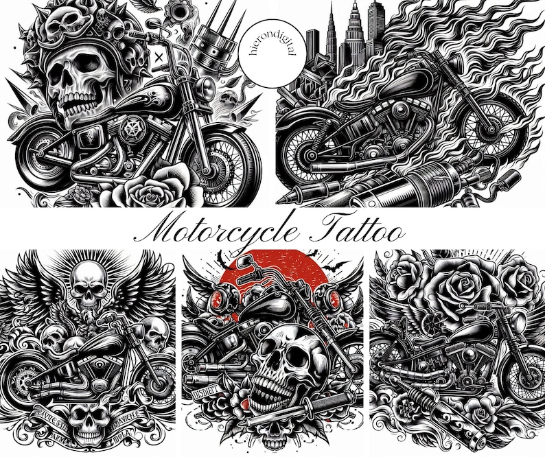 Motorcycle Tattoo Design, 20 Motorcycle Themed Professional Tattoo ...