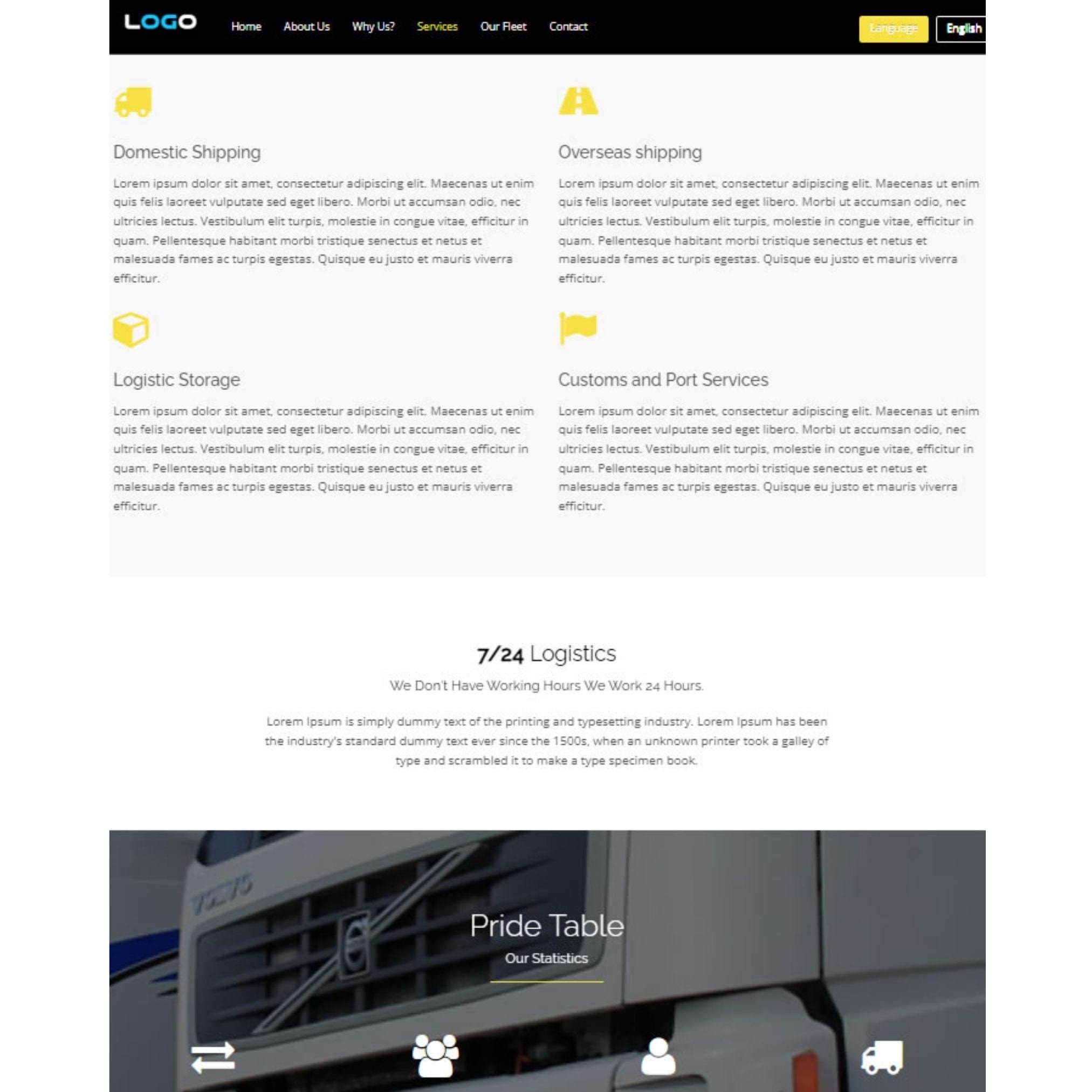 Logistics Themed Website Template, Personalized Web Site Theme,landing ...