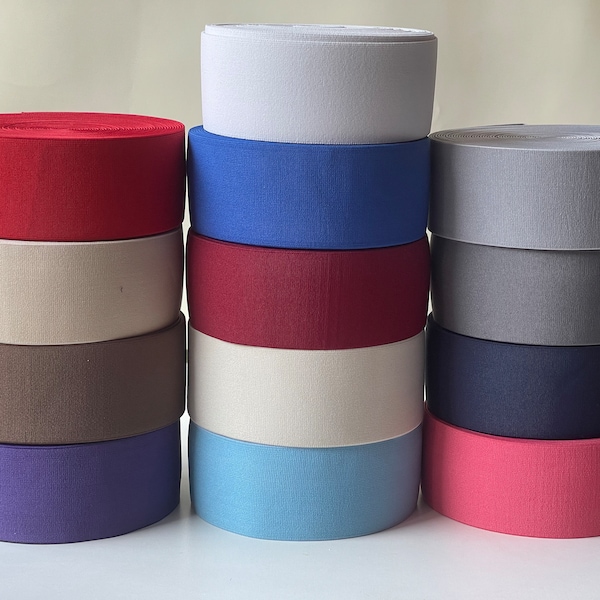 2 inch elastic, waistband elastic| elastic band | elastic webbing | elastic belt | soft wide colored nylon elastic | sold by yard, wholesale