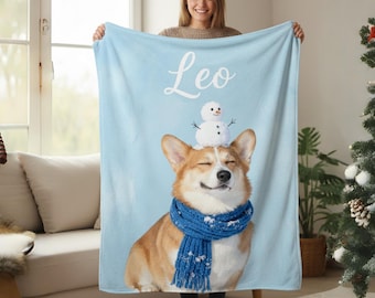 Manta personalizada con foto de mascota, manta de franela con retrato de perro, regalo conmemorativo para mascotas, manta con foto de gato, regalos de Navidad