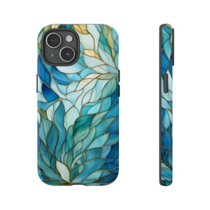 Stained Glass Tough Phone Case Way of Water gift Abstract Unique Pattern Galaxy S23 Ultra iPhone 15 Plus 14 Pro Cover