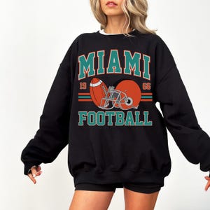 Miami Football Crewneck Sweatshirt, Unisex Sports Apparel, Game Day Outfit, College Team Gear, Football Fan Gift