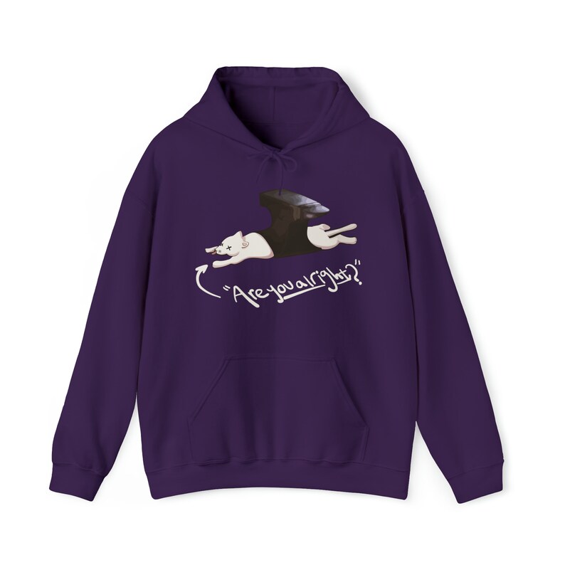 Você está bem? Moletom com capuz Lazy Cat, moletom do show Lovejoy Purple