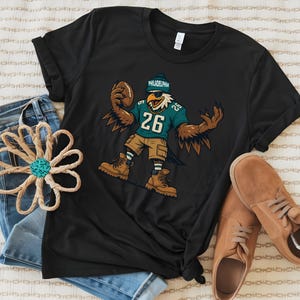 Philadelphia Eagle Mascot Shirt, Cartoon Football Graphic Tee, Philly Sports Fan Gift, Sporty Eagle Graphic Tee, Game Day Shirt,Unisex Shirt