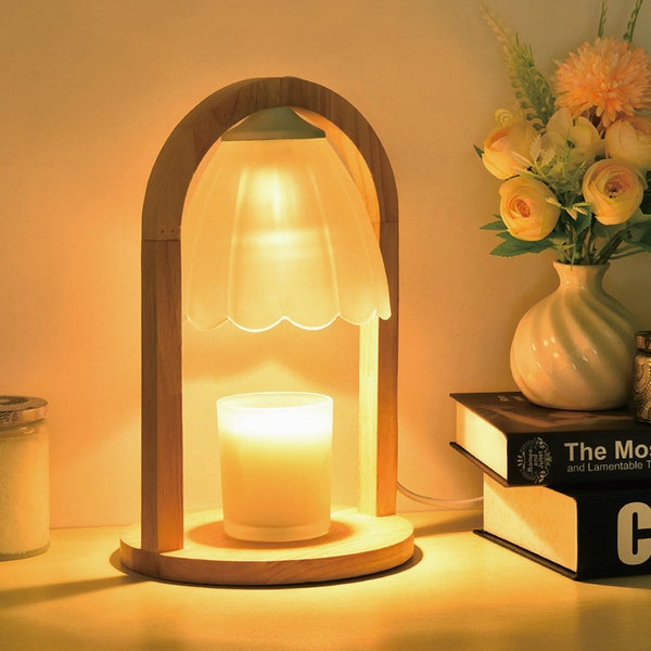 Glass Candle Lamp Etsy