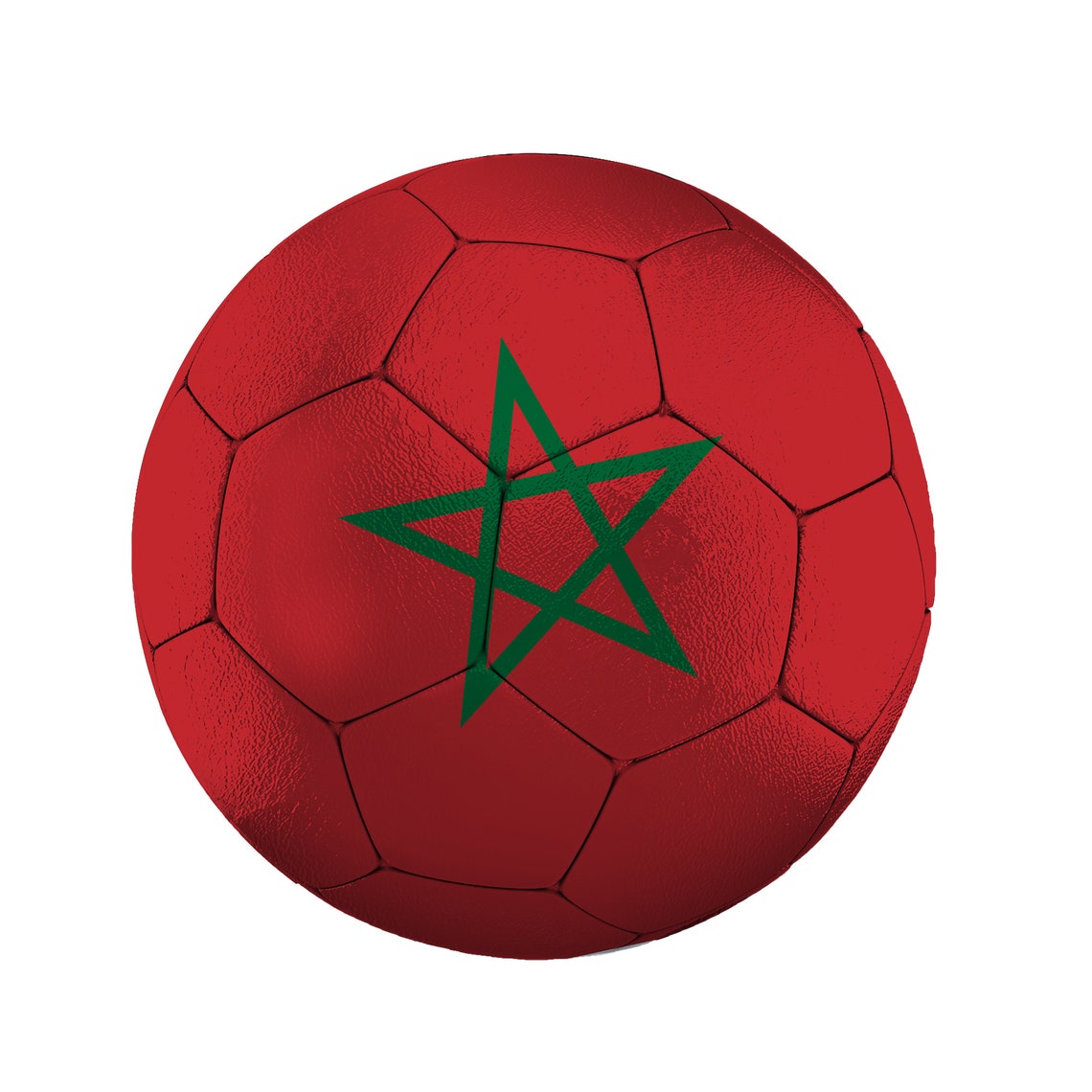 World Cup 2022 Morocco Country Flag Soccer Ball Sticker 4X4 image 1