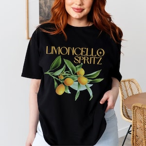 Minimalist Limoncello T-Shirt, Limoncello Spritz Unisex Shirt, cute simple gift for cocktail drinkers, cool edgy bartender top