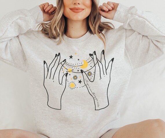 Astrology Celestial Sweatshirt With Star and Moon Pattern Mystical Alternative Boho Sweater Cute Celestial Astronomy Sweater Gift Etsy UK