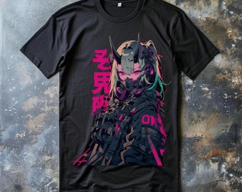 Cyberpunk Anime Girl T-Shirt Unisex,Futuristic Techwear Aesthetic Shirt,Japan Streetwear Harajuku Clothing,Kawaii Manga Shirt,Gamer Shirt