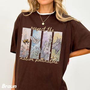 Boho Plant Native Shirt Unisex,Floral abstrakt Blumendesign T-Shirt,nachhaltig T-Shirt Save The Earth,Geschenk für Gärtner,botanisch T-Shirt