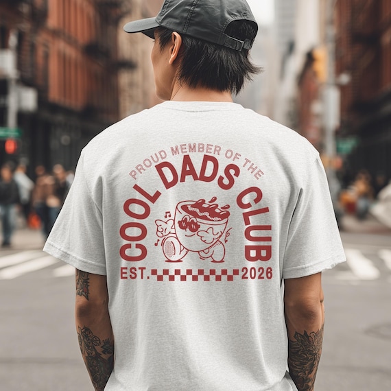 Cool Dads Club T-Shirt ,Geschenk für neuer Papa personalisierte Jahreszahl,Schwangerschaftsankündigung Shirt,Vatertagsgeschenk Shirt Retro
