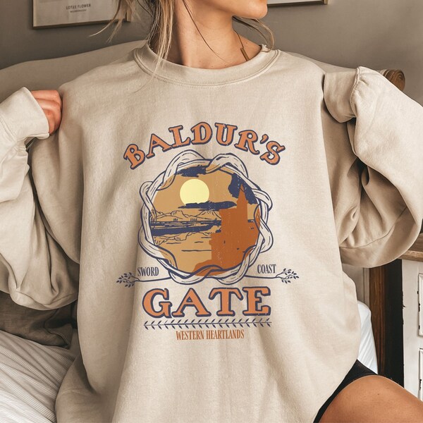 Retro Baldurs Gate 3 Unisex Sweatshirt BG3 Game,Larian Illithid Tadpole Boho Mindflayer Pullover Geschenk,Weihnachten Nerd Geek Sweater