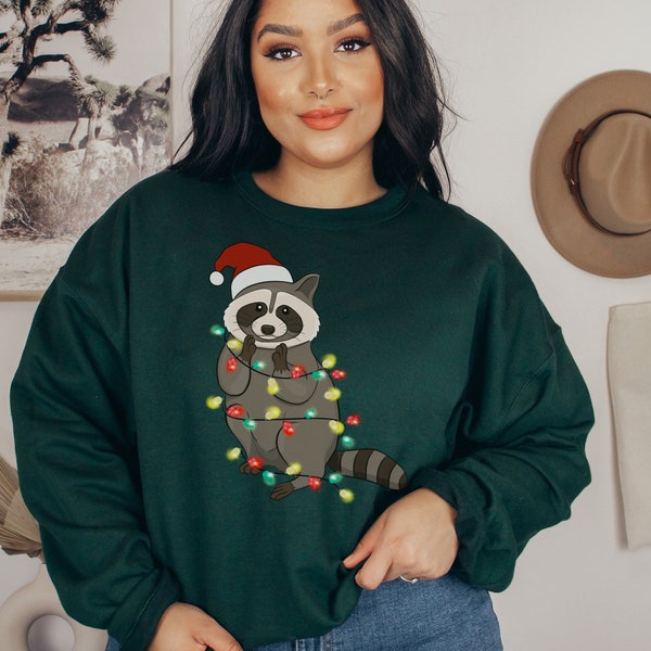 Cute Raccoon Christmas Sweater,Christmas Sweater Raccoon,kawaii Raccoon Fan Sweater Gift,Animal Christmas Gift Holiday Fashion