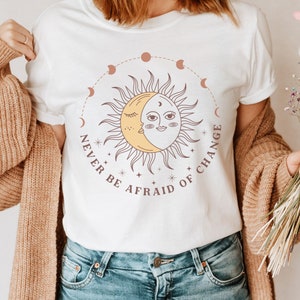 Alternative Celestial Sun and Moon Unisex T-Shirt Magical, mystical alternative boho TShirt, cute cottagecore astronomy shirt gift