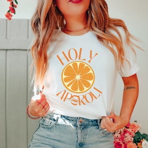 Minimalist Aperol T-Shirt,Holy Aperoli Unisex Shirt,sweet simple gift for cocktail drinkers,cool edgy bartender top