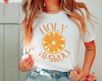 Minimalist Aperol T-Shirt,Holy Aperoli Unisex Shirt,sweet simple gift for cocktail drinkers,cool edgy bartender top