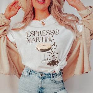 Minimalist Martini T-Shirt, Espresso Martini Unisex Shirt, cute simple gift for cocktail drinkers, cool edgy bartender top