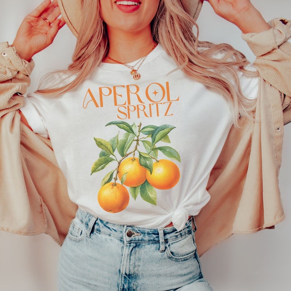 Minimalist Aperol T-Shirt, Aperol Spritz Drink Unisex Shirt, cute simple gift for cocktail drinkers, cool edgy bartender top