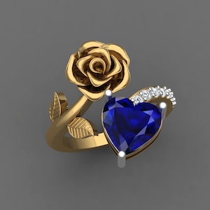 Blumen und Herz Ring Stl und 3dm Datei. Schmuckherstellung, digitaler Download