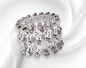 Pure 925 Silver 2 In 1 Ring Bracelet Free Size Convertible ideal for sensitive skin free delivery Folding retractable innovative