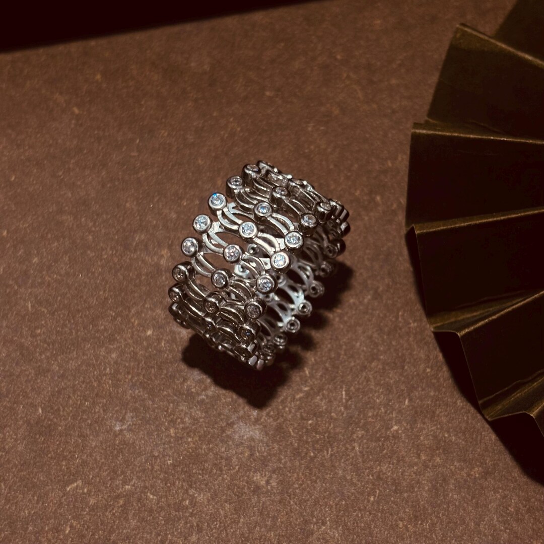 Anello in argento Sterling 925 con multi gemma naturale