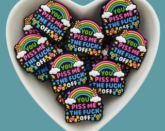 Grappige siliconen brandpuntkraal, regenboog aanstootgevende zinkralen, doe-het-zelf sieraden maken