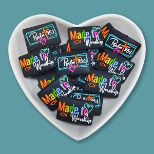 Made to Worship Psalm 95:1  Silicone Focal Beads,Double Sided Christian DIY Craft Supplies