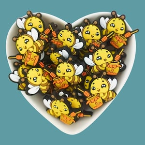 Honey Bee siliconen focuskralen,Schattige bij siliconen kralen,Groothandel siliconen kralen
