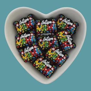 Perline focali in silicone Autism MAMA, perline di consapevolezza sull&#39;autismo per penne, ciondoli per tazze, portachiavi ecc.