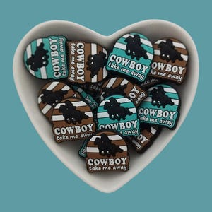 Cowboy Take Me Away Silicone Focal Bead, Western Cowboy  Beads, DIY Craft Supplies