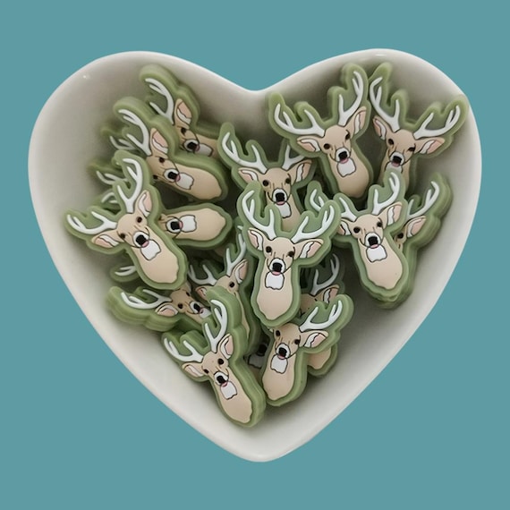 Beadthoven - 108 perline focali rotonde in silicone da 12 mm, motivo pelle di animale, perline per collane fai da te, bracciali, penne e portachiavi