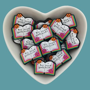 Hot Girls Read Books Silicone Beads,Book Lovers Silicone Focal Beads, Focal beads for wristlet, for beaded pens,for keychain