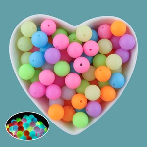 Silicone Luminous Bead,Glow Silicone Bead,15mm Round Silicone Bead,Luminous Silicone Bead