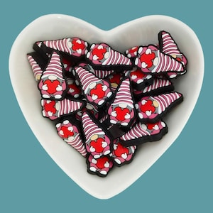 Valentine&#39;s  Gnome Silicone Focal Bead, Valentine&#39;s Day Silicone Focal Bead,Bulk Silicone Beads ,Silicone Beads Wholesale